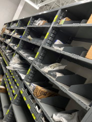 auto parts organized on a shelf